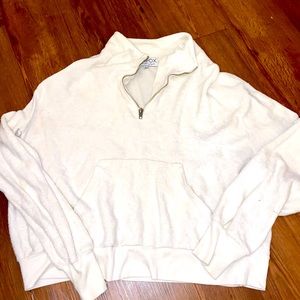 Wildfox Terry Cloth Cropped Quarter Zip (L)